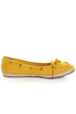 Bamboo Singing 01 Mustard Yellow Canvas Boat Shoe Skimmer Flats