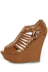 Bamboo Smooch 06 Chestnut Huarache Platform Wedge Sandals