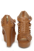 Bamboo Smooch 06 Chestnut Huarache Platform Wedge Sandals