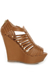 Bamboo Smooch 06 Chestnut Huarache Platform Wedge Sandals