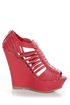 Bamboo Smooch 06 Coral Huarache Platform Wedge Sandals