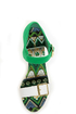 Bamboo Smooch 14 Green Color Block Platform Wedges