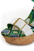 Bamboo Smooch 14 Green Color Block Platform Wedges