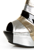 Bamboo Smooch 26 Black Multi Metallic Shootie Platform Wedges