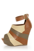Bamboo Smooch 26 Chestnut Multi Shootie Platform Wedges