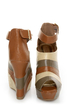 Bamboo Smooch 26 Chestnut Multi Shootie Platform Wedges