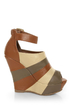 Bamboo Smooch 26 Chestnut Multi Shootie Platform Wedges