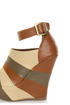 Bamboo Smooch 26 Chestnut Multi Shootie Platform Wedges