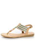 Bamboo Steno 09 Natural Multi Pastel Thong Sandals