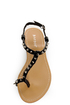 Bamboo Steno 20 Black Toe Ring T-Strap Spiked Sandals