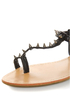 Bamboo Steno 20 Black Toe Ring T-Strap Spiked Sandals