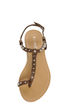 Bamboo Steno 20 Taupe Toe Ring T-Strap Spiked Sandals