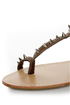 Bamboo Steno 20 Taupe Toe Ring T-Strap Spiked Sandals