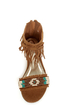 Bamboo Topnotch 02 Chestnut Beaded Fringe Flat Sandals