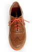 Bamboo Toureg 01 Tan Lace-Up Orange-Soled Oxfords