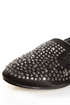 Jules Black Rhinestone Encrusted Smoking Slipper Flats