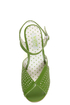 B.A.I.T. Dennise Celery Green Perforated Wedge Sandals