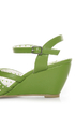 B.A.I.T. Dennise Celery Green Perforated Wedge Sandals