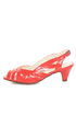 B.A.I.T. Joanna Coral Red Strappy Slingback Kitten Heels