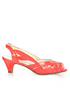 B.A.I.T. Joanna Coral Red Strappy Slingback Kitten Heels