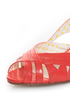 B.A.I.T. Joanna Coral Red Strappy Slingback Kitten Heels