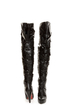 Brooke Black Belted High Heel OTK Boots