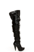 Brooke Black Belted High Heel OTK Boots