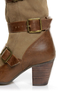 Chelsea Crew Candy Tan Two-Tone Belted Mid Calf Boots
