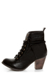Chelsea Crew Detour Black Lace-Up Ankle Booties