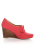 Chelsea Crew Sari Coral Red Canvas Oxford Wedges