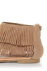 City Classified Cesar Camel Fringe Cuffed Thong Sandals