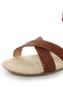 City Classified Fazan Tan Braided Flat Sandals