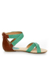 City Classified Fazan Teal Braided Flat Sandals