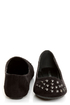 City Classified Gloria Black Studded Cap-Toe Flats
