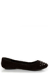 City Classified Gloria Black Studded Cap-Toe Flats