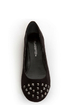 City Classified Gloria Black Studded Cap-Toe Flats