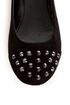 City Classified Gloria Black Studded Cap-Toe Flats