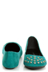 City Classified Gloria Deep Teal Studded Cap-Toe Flats