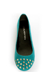 City Classified Gloria Deep Teal Studded Cap-Toe Flats