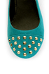 City Classified Gloria Deep Teal Studded Cap-Toe Flats