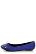 City Classified Gloria Electric Blue Studded Cap-Toe Flats