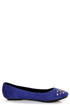 City Classified Gloria Electric Blue Studded Cap-Toe Flats