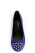 City Classified Gloria Electric Blue Studded Cap-Toe Flats