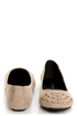 City Classified Gloria Taupe Studded Cap-Toe Flats