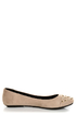City Classified Gloria Taupe Studded Cap-Toe Flats