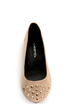 City Classified Gloria Taupe Studded Cap-Toe Flats