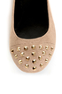 City Classified Gloria Taupe Studded Cap-Toe Flats