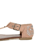 City Classified Jane Nude Heel Flair Thong Sandals