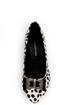 City Classified Kodey Beige and Black Dalmatian Pointed Flats