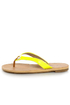 City Classified Micky Yellow Neon Patent Flip-Flop Thong Sandals